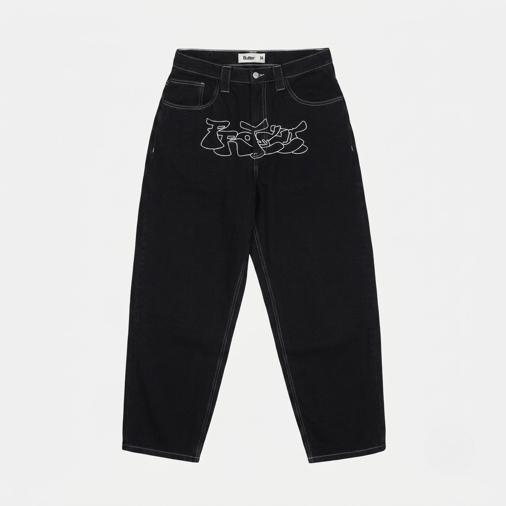 Baggy Jeans Podium - Streetwear Wide Leg Denim-Tithesource-Black-S-