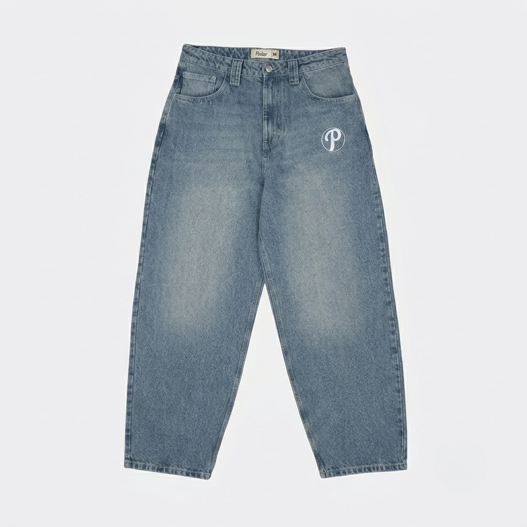 Baggy Jeans Podium - Streetwear Wide Leg Denim-Tithesource-Blue-S-