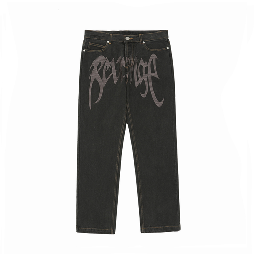 Baggy Jeans Revenge Graphic - Men Wide Leg Streetwear Y2K