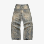 Baggy Jeans Wide Leg - Flared Embroidered Denim-Tithesource-