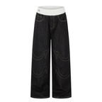 Baggy Jeans Women Black Wide Leg Low Rise Denim