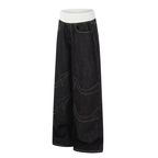 Baggy Jeans Women Black Wide Leg Low Rise Denim