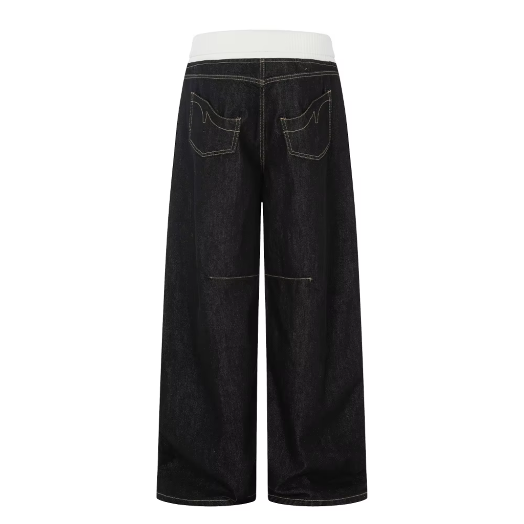 Baggy Jeans Women Black Wide Leg Low Rise Denim
