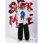 Baggy Pants Barrel Wide Leg Unisex Cross Leg Streetwear