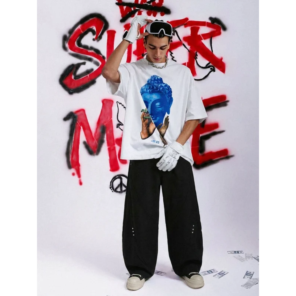 Baggy Pants Barrel Wide Leg Unisex Cross Leg Streetwear