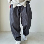 Baggy Pants Men Barrel Wide Leg Striped Streetwear