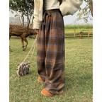Baggy Sweatpants Women - Oversized Plaid Y2K Joggers-Tithesource-