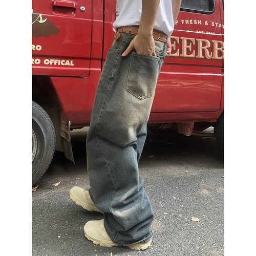 Baggy Washed Jeans Men Super Wide Streetwear Y2K-Tithesource-