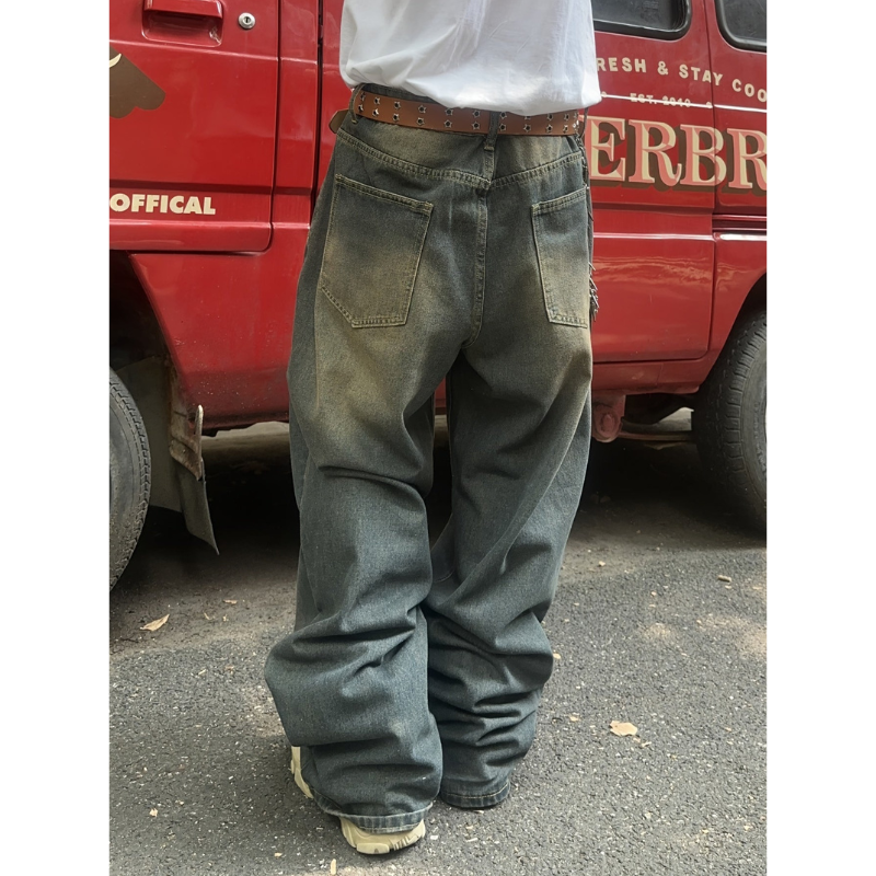 Baggy Washed Jeans Men Super Wide Streetwear Y2K-Tithesource-