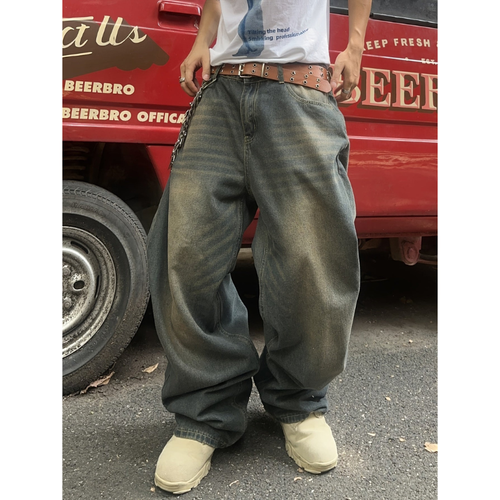 Baggy Washed Jeans Men Super Wide Streetwear Y2K-Tithesource-S-