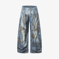 Barrel Jeans Men Washed Baggy Wide Leg Ripped Denim