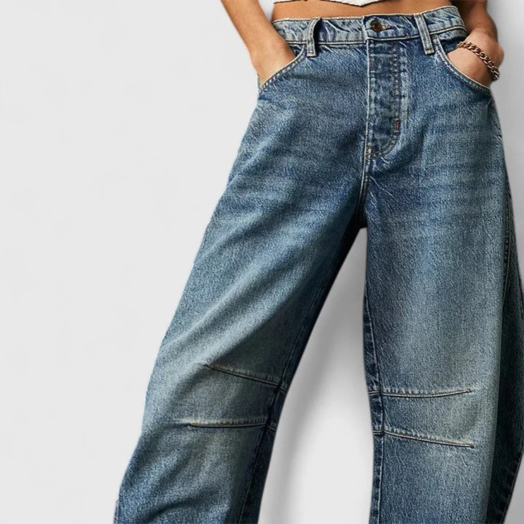 Barrel Jeans Women High Waist Wide Leg Denim