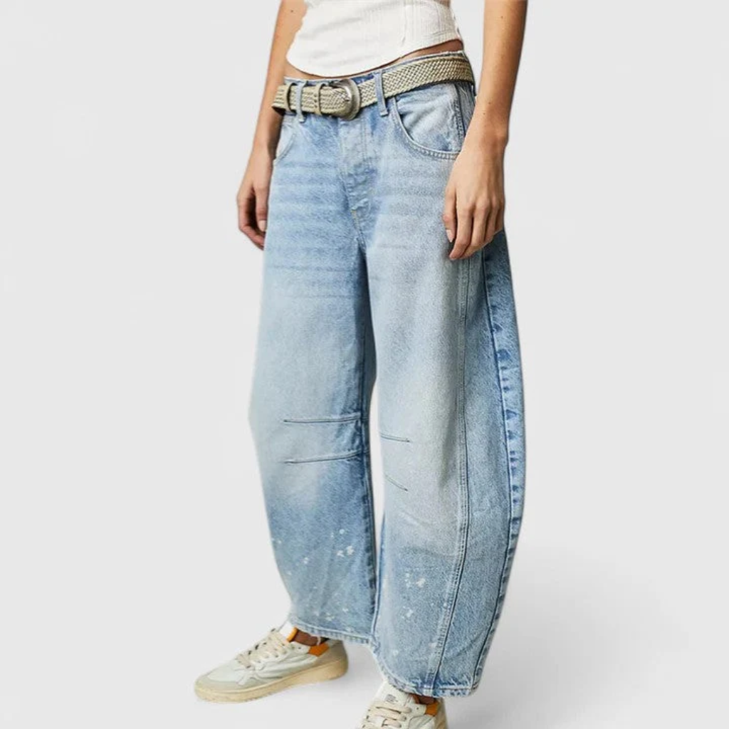 Barrel Jeans Women High Waist Wide Leg Denim