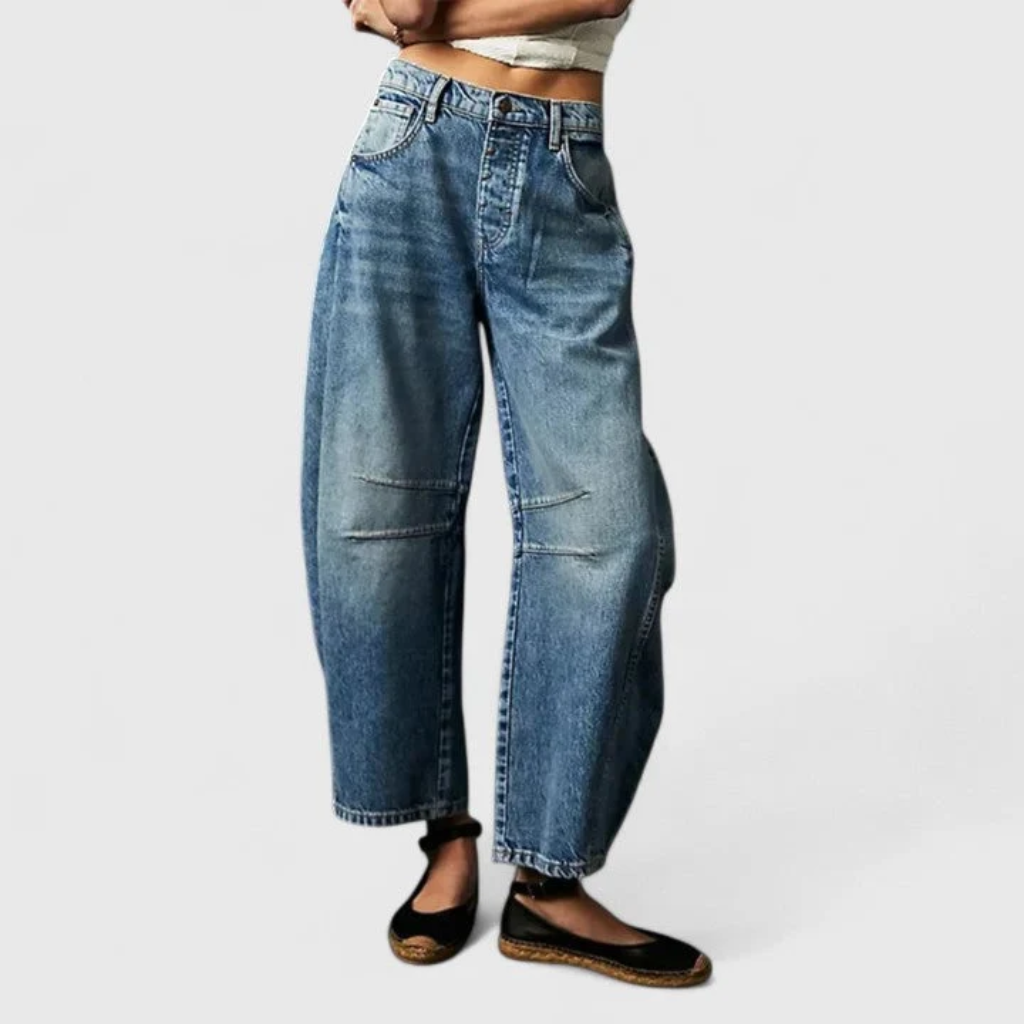 Barrel Jeans Women High Waist Wide Leg Denim