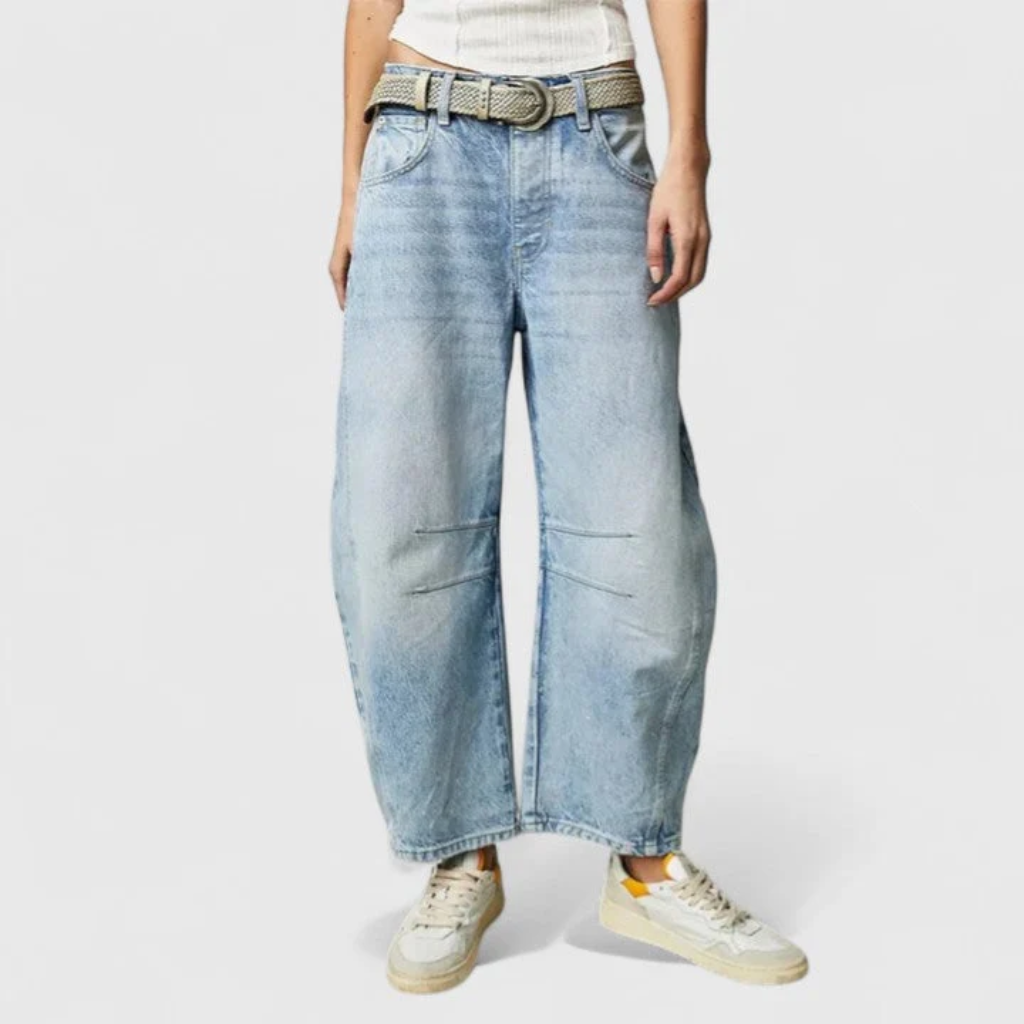 Barrel Jeans Women High Waist Wide Leg Denim