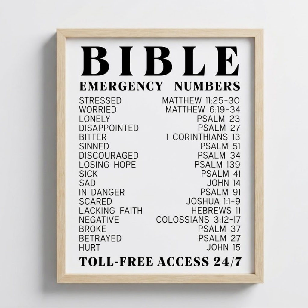 Bible Verses Wall Art Print | Numbers from The Bible | Spiritual Motivational
