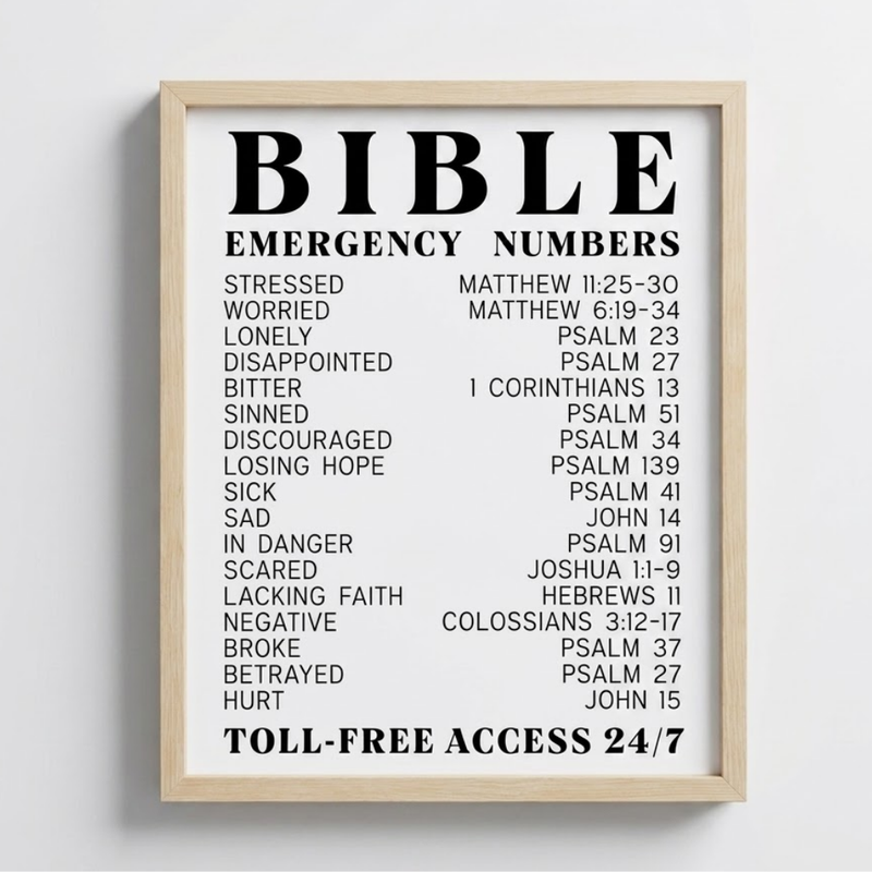Bible Verses Wall Art Print | Numbers from The Bible | Spiritual Motivational