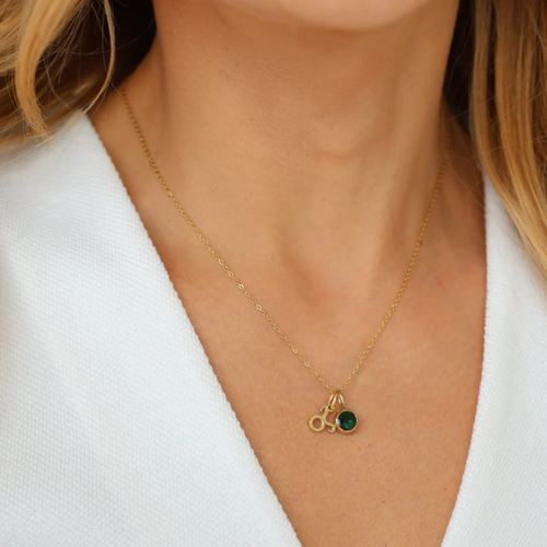 Birthstone Zodiac Gold Necklace Women