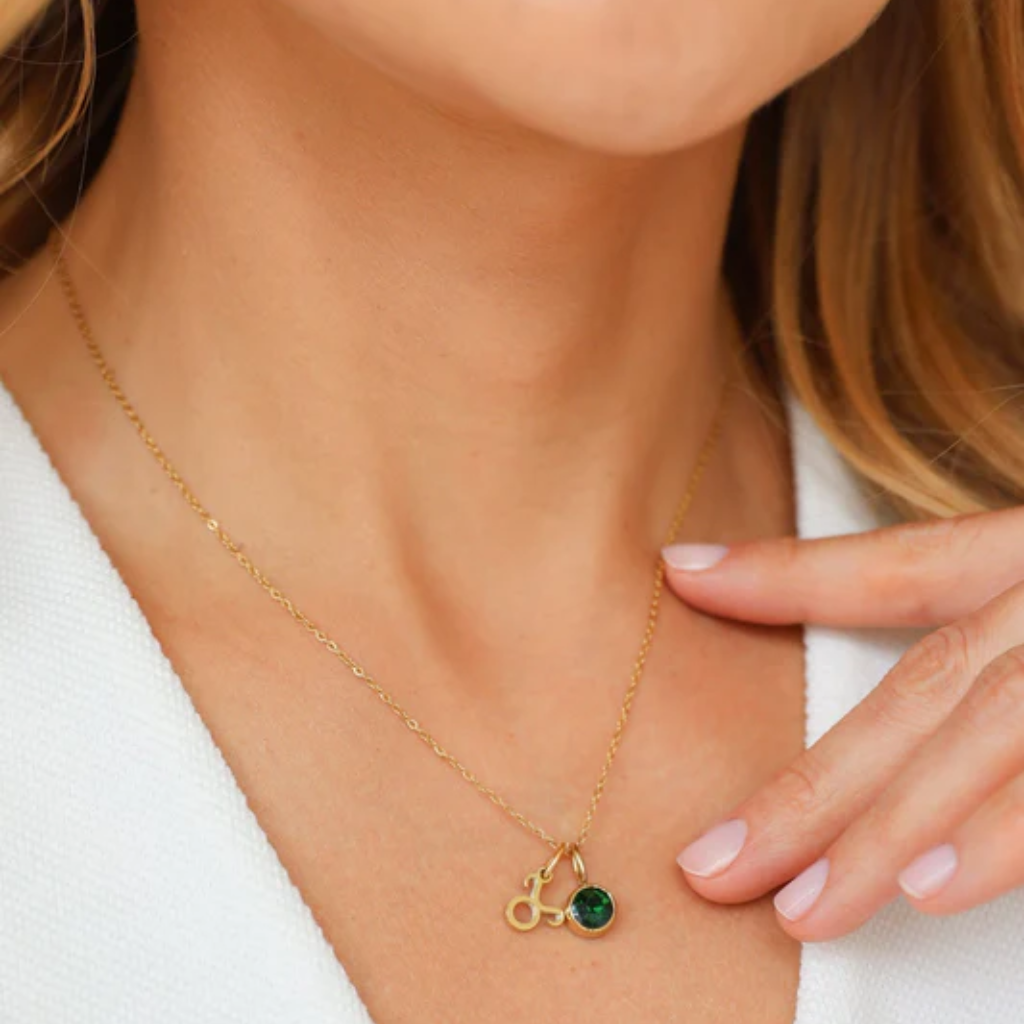 Birthstone Zodiac Gold Necklace Women