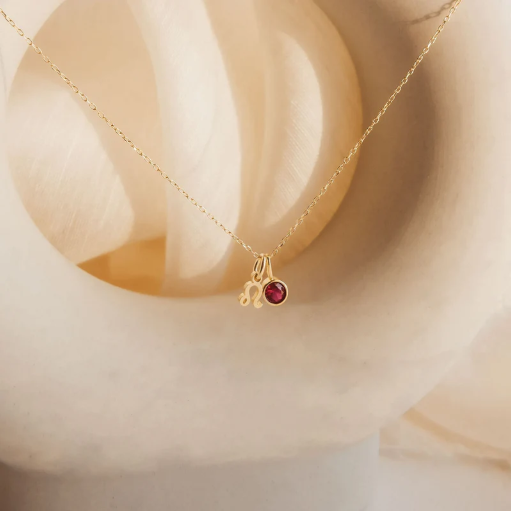 Birthstone Zodiac Gold Necklace Women