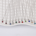 Birthstone Zodiac Silver Necklace Women