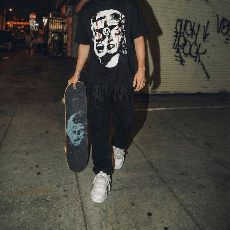 Black Baggy Jeans Men Wide Leg Streetwear Y2K-Tithesource-