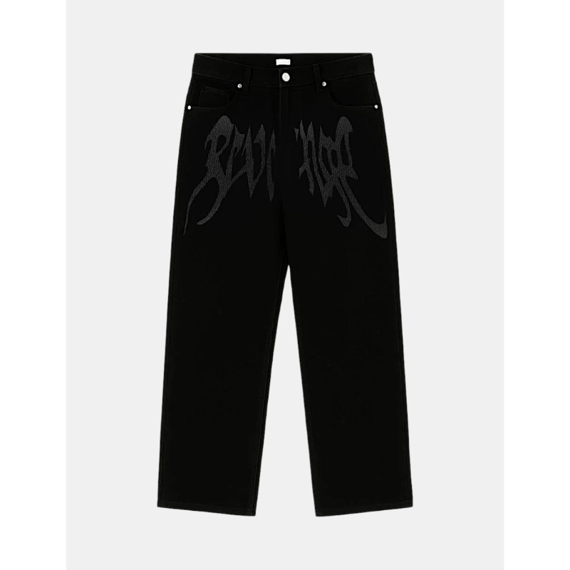 Black Baggy Jeans Men Wide Leg Streetwear Y2K-Tithesource-Black-S-