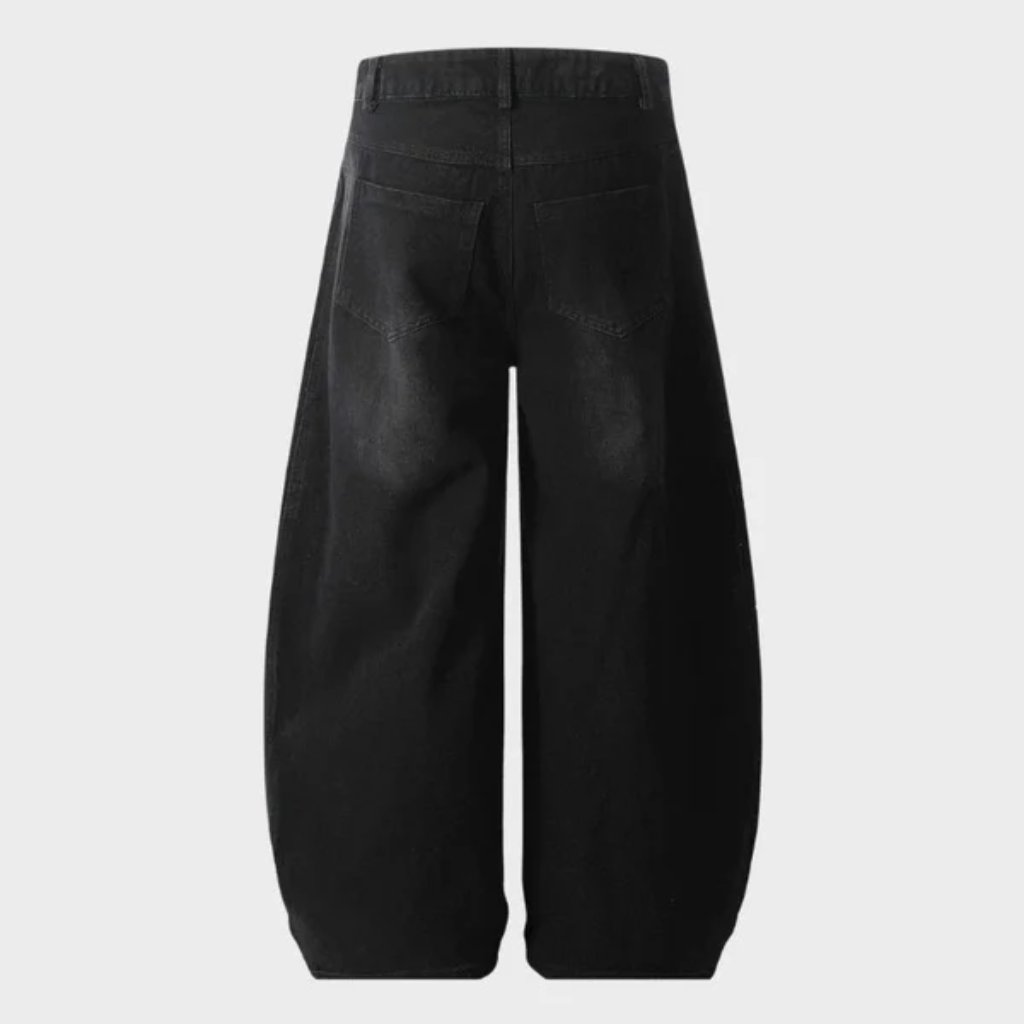 Black Baggy Jeans - Wide Leg Denim-Tithesource-