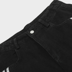 Black Baggy Jeans - Wide Leg Denim-Tithesource-
