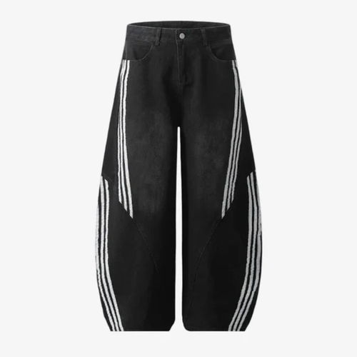 Black Baggy Jeans - Wide Leg Denim-Tithesource-Black-S-