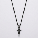 Black Cross Hip Hop Pendant Necklace | Stainless Steel