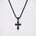 Black Cross Hip Hop Pendant Necklace | Stainless Steel