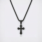 Black Cross Hip Hop Pendant Necklace | Stainless Steel