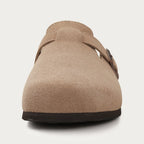 Boston Suede Clogs - Ergonomic Cork Footbed Platform Clogs-Tithesource-