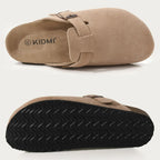 Boston Suede Clogs - Ergonomic Cork Footbed Platform Clogs-Tithesource-