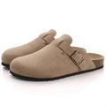 Boston Suede Clogs - Ergonomic Cork Footbed Platform Clogs-Tithesource-