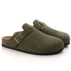 Boston Suede Clogs - Ergonomic Cork Footbed Platform Clogs-Tithesource-