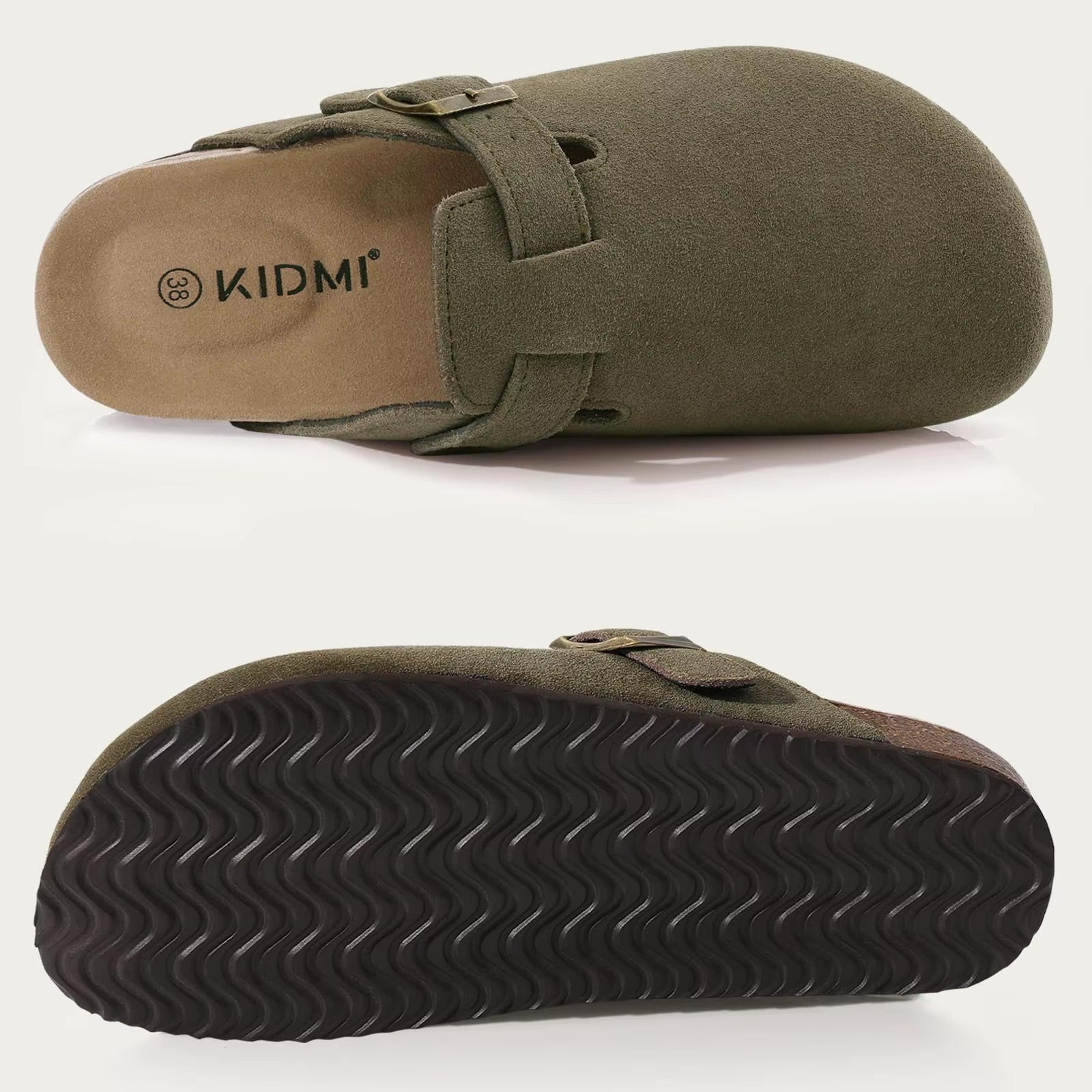 Boston Suede Clogs - Ergonomic Cork Footbed Platform Clogs-Tithesource-