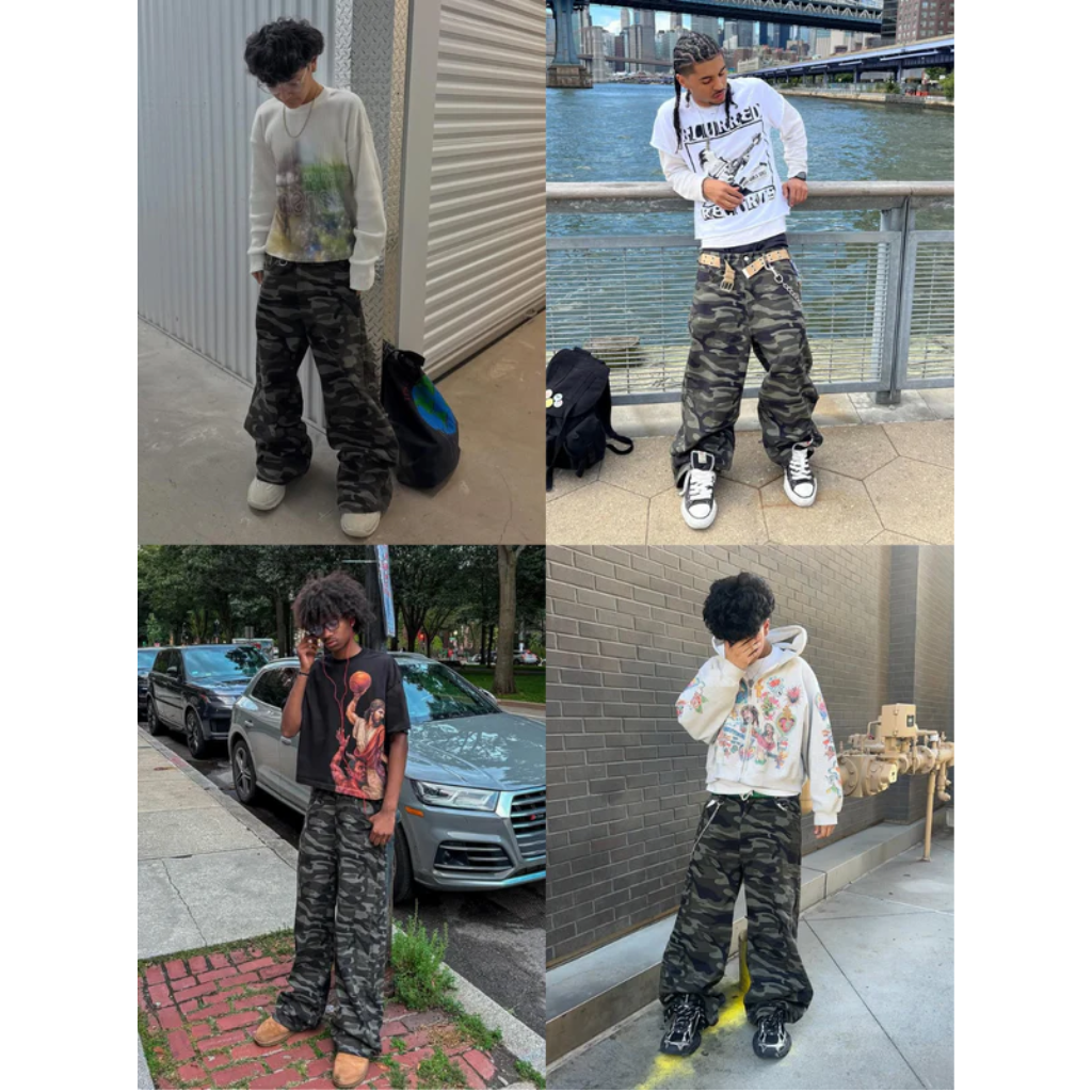 Camouflage Pants Baggy - Y2K Camo Streetwear-Tithesource-
