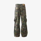 Cargo Pants Camo Baggy Wide Leg Ripped Camouflage Streetwear