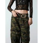 Cargo Pants Camo Baggy Wide Leg Ripped Camouflage Streetwear