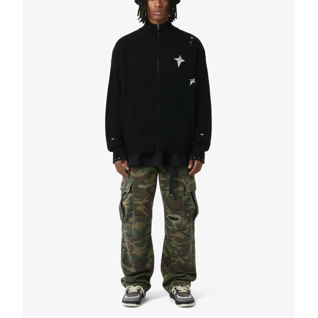 Cargo Pants Camo Baggy Wide Leg Ripped Camouflage Streetwear
