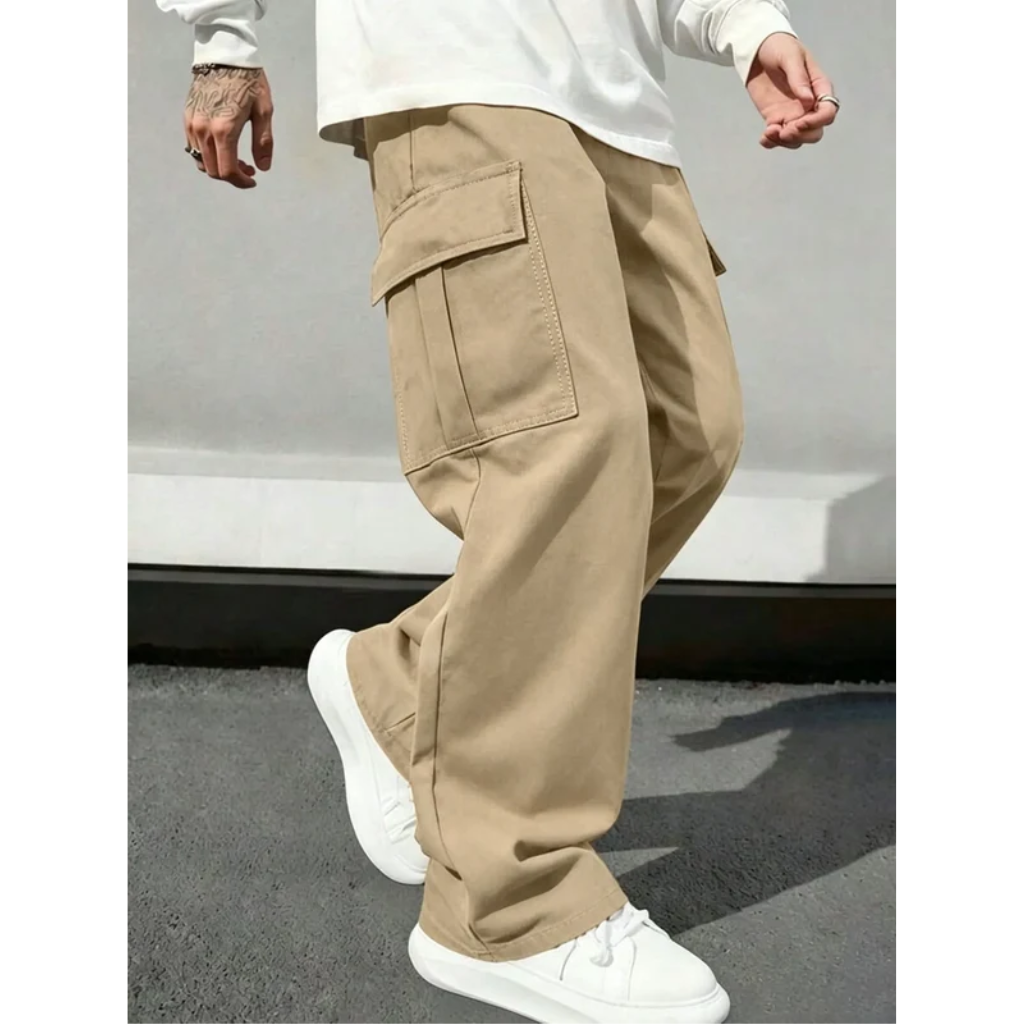Cargo Pants Men Baggy Wide Leg Skate Streetwear