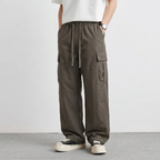 Cargo Pants Men Relaxed Wide Leg Drawstring Streetwear