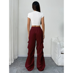 Cargo Pants Women Parachute Wide Leg Drawstring Baggy Streetwear