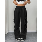 Cargo Pants Women Parachute Wide Leg Drawstring Baggy Streetwear
