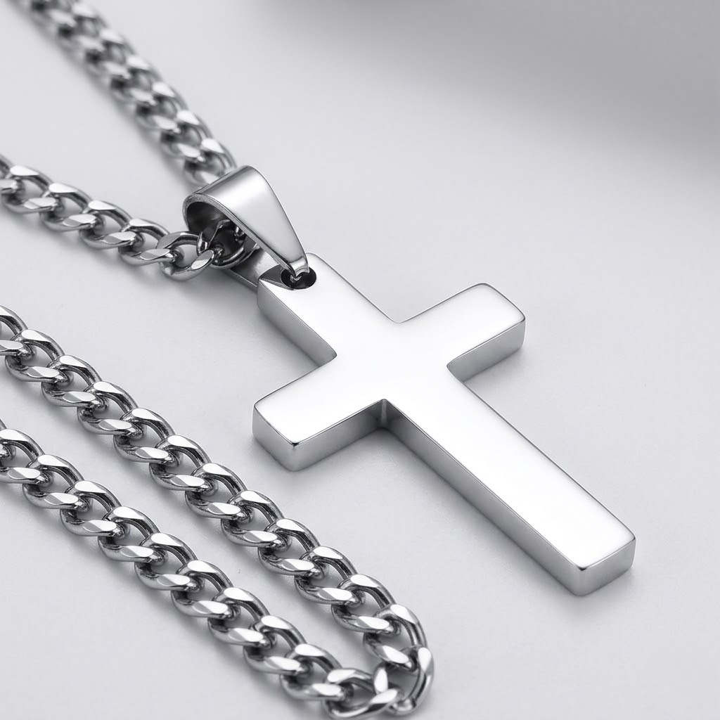 Casual Cross Pendant Necklace | Waterproof Stainless Steel