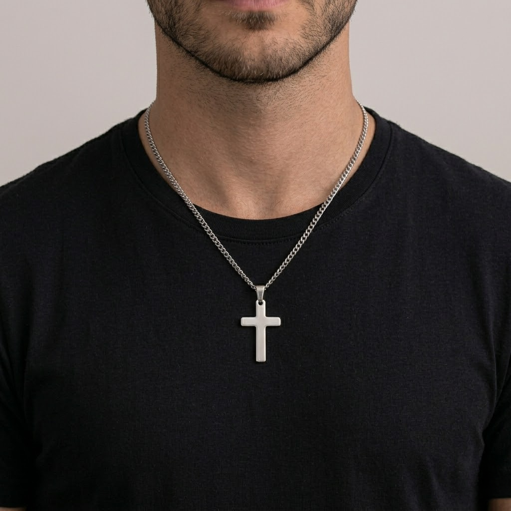 Casual Cross Pendant Necklace | Waterproof Stainless Steel