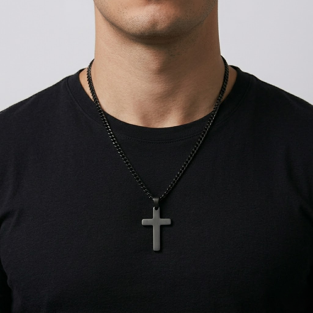 Casual Cross Pendant Necklace | Waterproof Stainless Steel