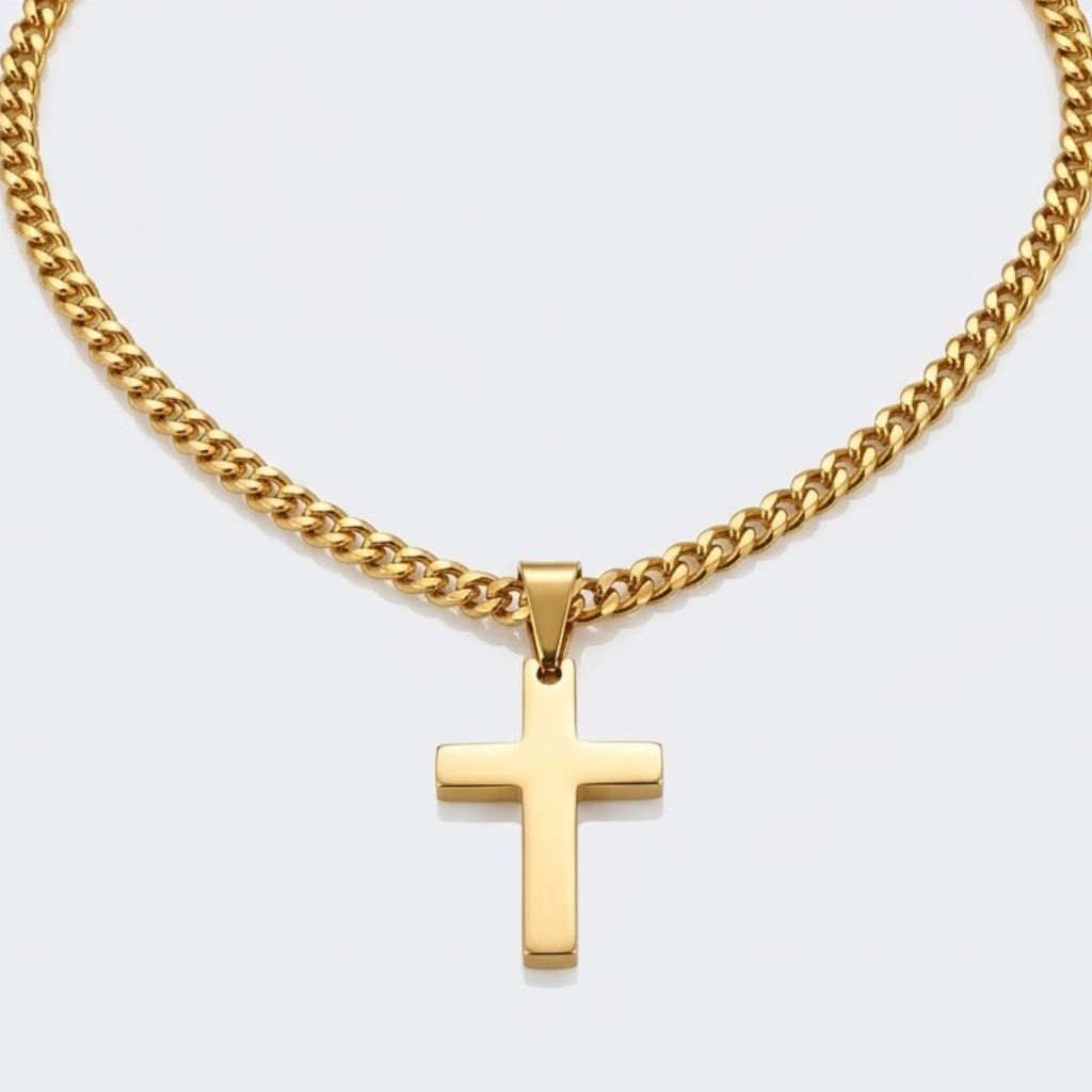 Casual Cross Pendant Necklace | Waterproof Stainless Steel